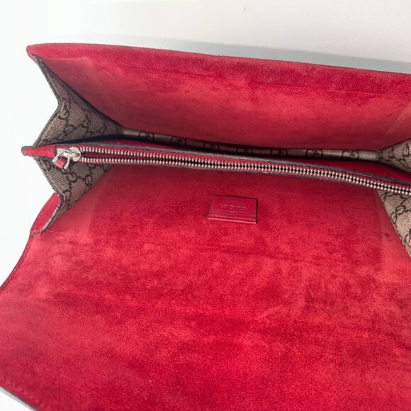 Gucci Dionysus Blooms Medium Shoulder Bag – Cherry Blossom Canvas & Red Suede - Picture 7 of 14